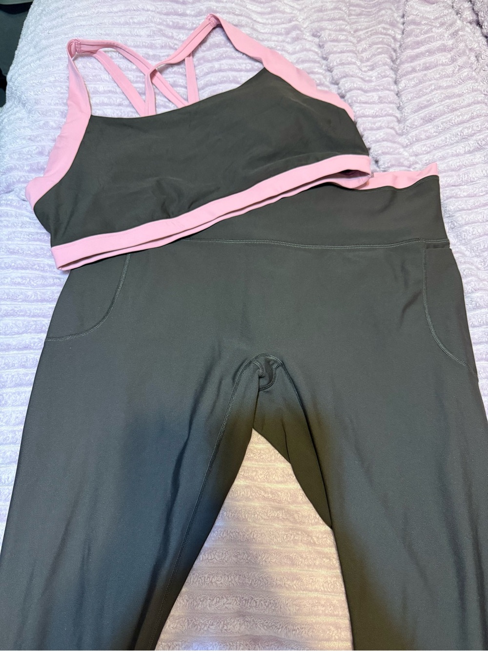 Old Navy brown and pink workout set